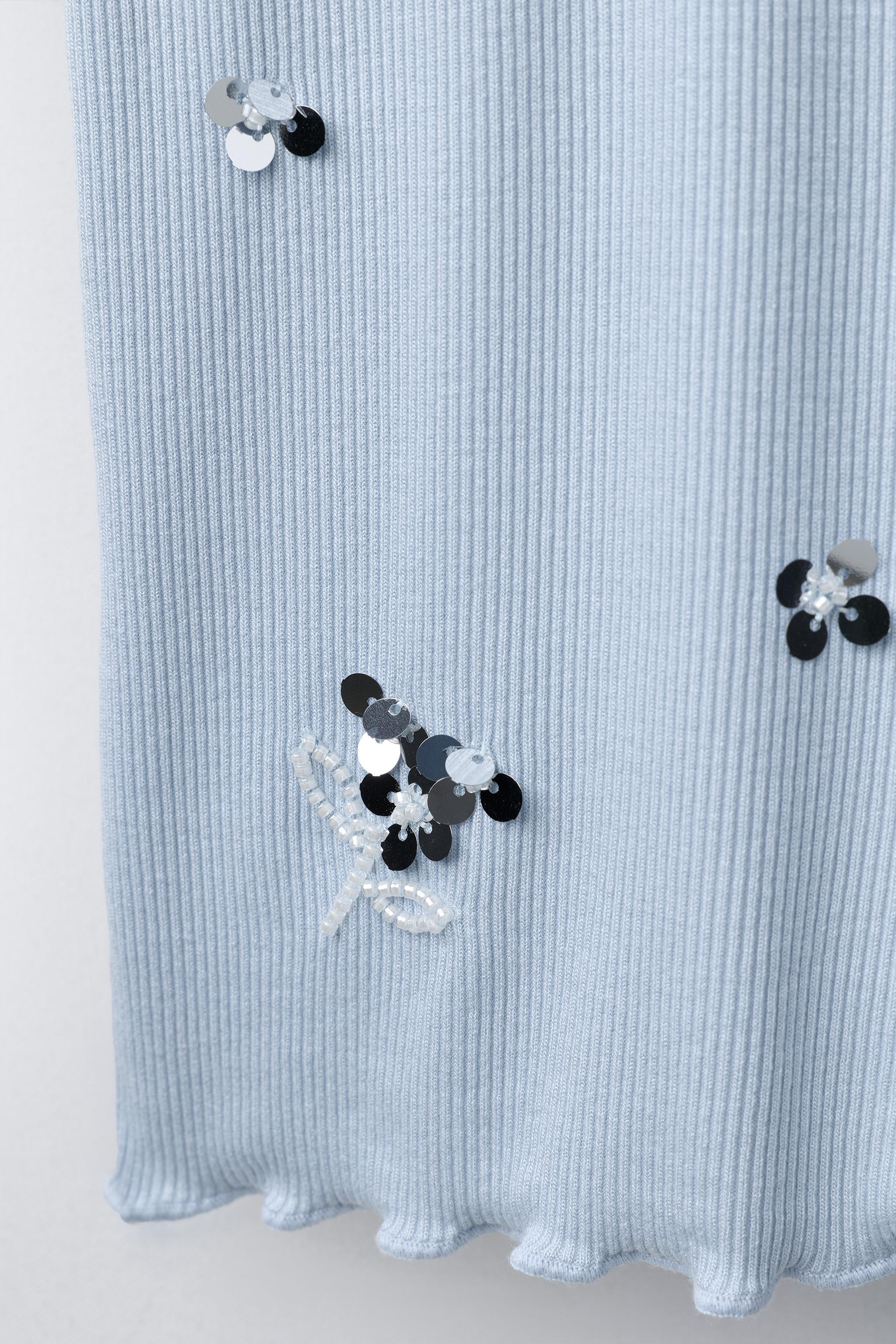 RIBBED SEQUIN T-SHIRT